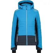 CMP Damen Skijacke, veste de ski pour femmes, fermeture éclair, capuche, couleur bleue, taille 46
