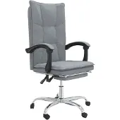 vidaXL Chaise de bureau avec fonction chaise longue gris clair tissu