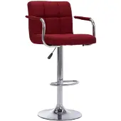 vidaXL Tabouret de bar vin rouge tissu