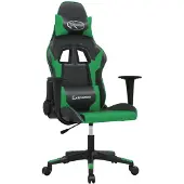 vidaXL Chaise de jeu noir et vert similicuir
