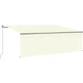 vidaXL Store manuel rétractable avec enrouleur 4x3 m Crème