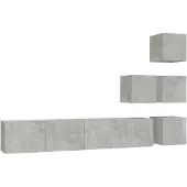 vidaXL Armoire TV murale gris béton Matériau dérivé du bois