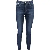 Calvin Klein Jean super skinny taille haute pour femme, bleu, avec une touche durable