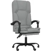 vidaXL Chaise de bureau avec fonction massage Gris clair Tissu