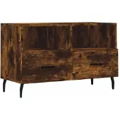 vidaXL Armoire TV chêne fumé 80x36x50 cm Bois composite