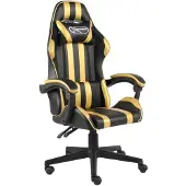 vidaXL Chaise de jeu noire et dorée en similicuir