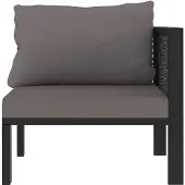vidaXL Elément d'angle de canapé avec accoudoir gauche Poly rotin Anthracite