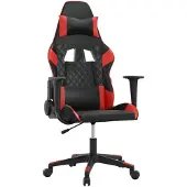 vidaXL Chaise de jeu avec fonction de massage Noir et rouge Similicuir