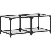 vidaXL Tables basses avec plateau en verre 2 pcs. Transparent 50x50x40 cm Acier