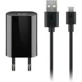 Goobay 44982 Kit de charge micro-USB (5 W), noir, 1 m - Adaptateur secteur avec câble micro-USB, 1 m , noir