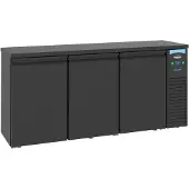 CombiSteel Réfrigérateur de bar noir à 3 portes
