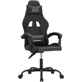 vidaXL Chaise de jeu pivotante noir similicuir