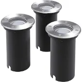 vidaXL Spot encastré de sol LED 3 pcs. Outdoor Rond