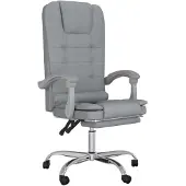 vidaXL Chaise de bureau avec fonction massage Gris clair Tissu