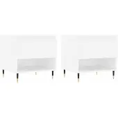 vidaXL Tables basses 2 pcs. Blanc 50x46x50 cm Bois composite