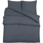 vidaXL Ensemble de literie anthracite 155x220 cm coton