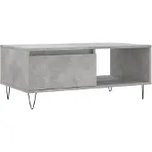 vidaXL Table basse gris béton 90x50x36,5 cm Bois composite