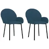 vidaXL Chaise de salle à manger 2 pcs. Bleu velours