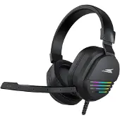 Baracuda Casque de jeu PEARL,pour PC, LED, (BGH-011) (Filaire), Casque gaming, Noir