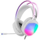 MARVO HG8959 Transparent RGB Gaming Headse (Filaire), Casque gaming, Blanc, Transparent