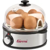 Girmi Cuiseur d'oeufs Noir et, Cuiseur à œufs, Noir, Argent, Transparent