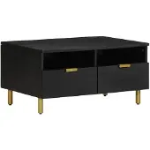vidaXL Table basse noire 80x54x40 cm bois composite