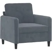 vidaXL Fauteuil gris foncé 60 cm velours