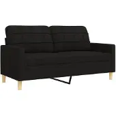 vidaXL Ensemble de canapés 2 pièces noir tissu