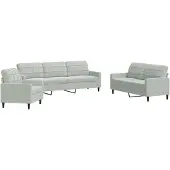 vidaXL Ensemble de canapés 3 pièces avec coussins gris clair velours
