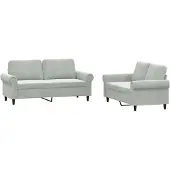 vidaXL Ensemble de canapés 2 pièces avec coussins gris clair velours