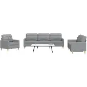 vidaXL Ensemble de canapés 3 pièces gris clair tissu