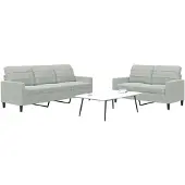 vidaXL Ensemble de canapés 2 pièces avec coussins gris clair velours