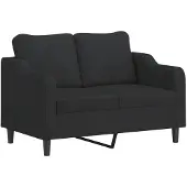 vidaXL Ensemble de canapés 2 pièces avec coussins Tissu noir