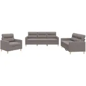 vidaXL Ensemble de canapés 3 pièces avec coussins Tissu Taupe