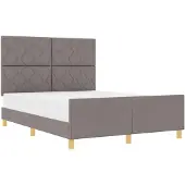 vidaXL Cadre de lit avec tête de lit taupe 140 x 200 cm Tissu