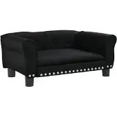 vidaXL Lit pour chien noir 70x45x30 cm similicuir