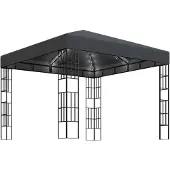 vidaXL Pavillon avec guirlande lumineuse LED 3x3 m Anthracite