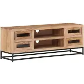 vidaXL Armoire TV 110x30x40 cm en bois massif d'acacia