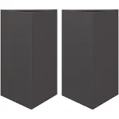 vidaXL Jardinières 2 pcs noir triangulaire 50x43x75 cm acier