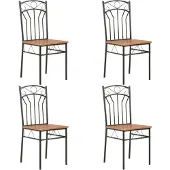 vidaXL Chaises de salle à manger 4 pcs. Marron MDF