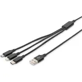 Digitus AK-300160-010-S câble USB 1 m USB A USB C Noir