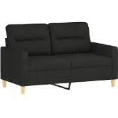 vidaXL Ensemble de canapés 3 pièces avec coussins Tissu noir