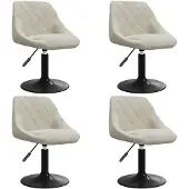 vidaXL Chaise de salle à manger 4 pcs. Pivotantes Crème Velours