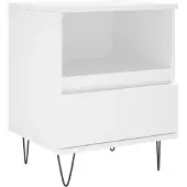 vidaXL Table de chevet Blanc 40x35x50 cm Bois d’ingénierie