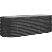 vidaXL Lit surélevé Acier revêtu par poudre 224x80x68 cm Anthracite