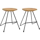 vidaXL Tabouret 2 pcs. Bois massif de teck