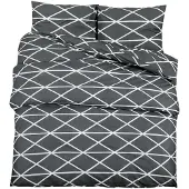 vidaXL Ensemble de literie Gris 200x200 cm coton