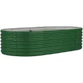 vidaXL -Planungsbox 152x80x36 cm Pulver -bezogenes Stahlgrün