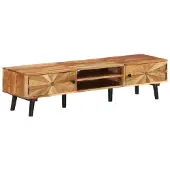 vidaXL Meuble TV 145 x 35 x 35 cm en bois massif d'acacia