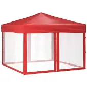 vidaXL Partytent pliable avec parois latérales 3x3 m rouge
